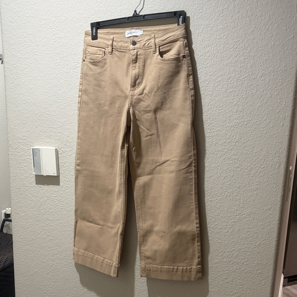 Carly Jean Los Angeles Mer Tan Wide-Leg Jeans